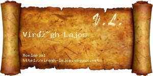 Virágh Lajos névjegykártya